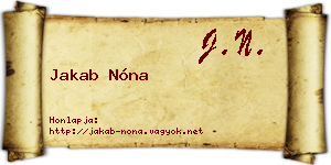 Jakab Nóna névjegykártya